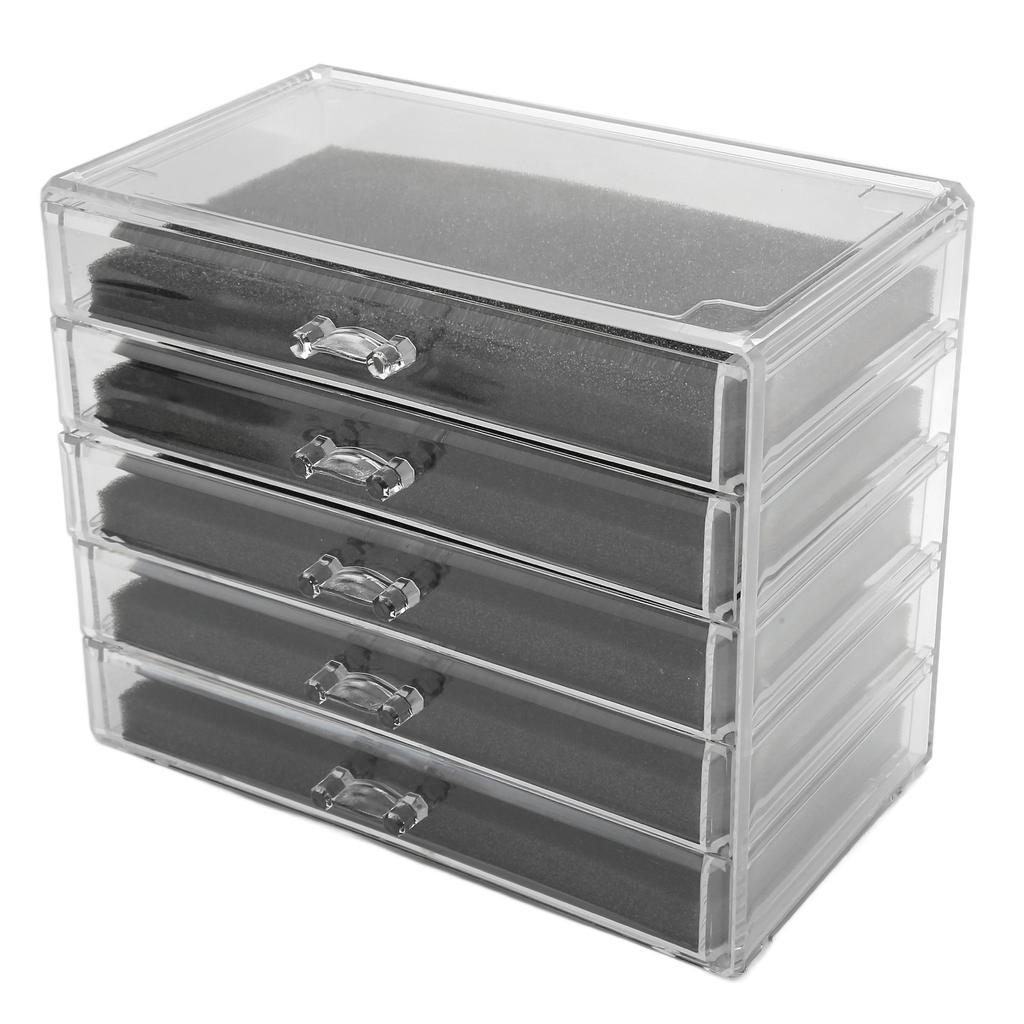 5 Layer Jewelry Drawer Storage Box Case Transparent Acrylic Desktop Cosmetic Makeup Drawer Storage Cabinet