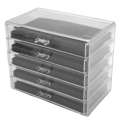 5 Layer Jewelry Drawer Storage Box Case Transparent Acrylic Desktop Cosmetic Makeup Drawer Storage Cabinet