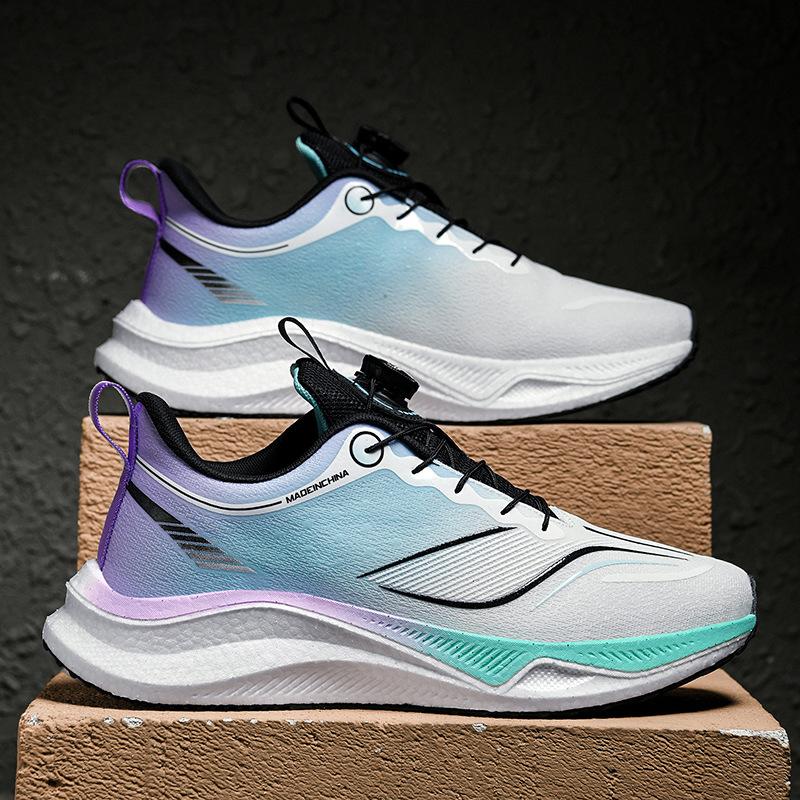 

2025 new men s shoes running shoes rotating button youth sports shoes mesh breathable running shoes handsome 35