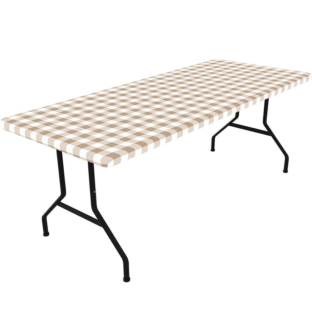 New 30x72inch Spandex Tablecloth 6FT Rectangle Oil-Proof Fitted Table Cover Waterproof Table Protector Dining Tables