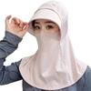 Sun Hat Ice Silk Cooling Fabric UPF50+ Full Face Neck Gaiter Sun Protection Hat Breathable Holes Thin Cycling Headgear