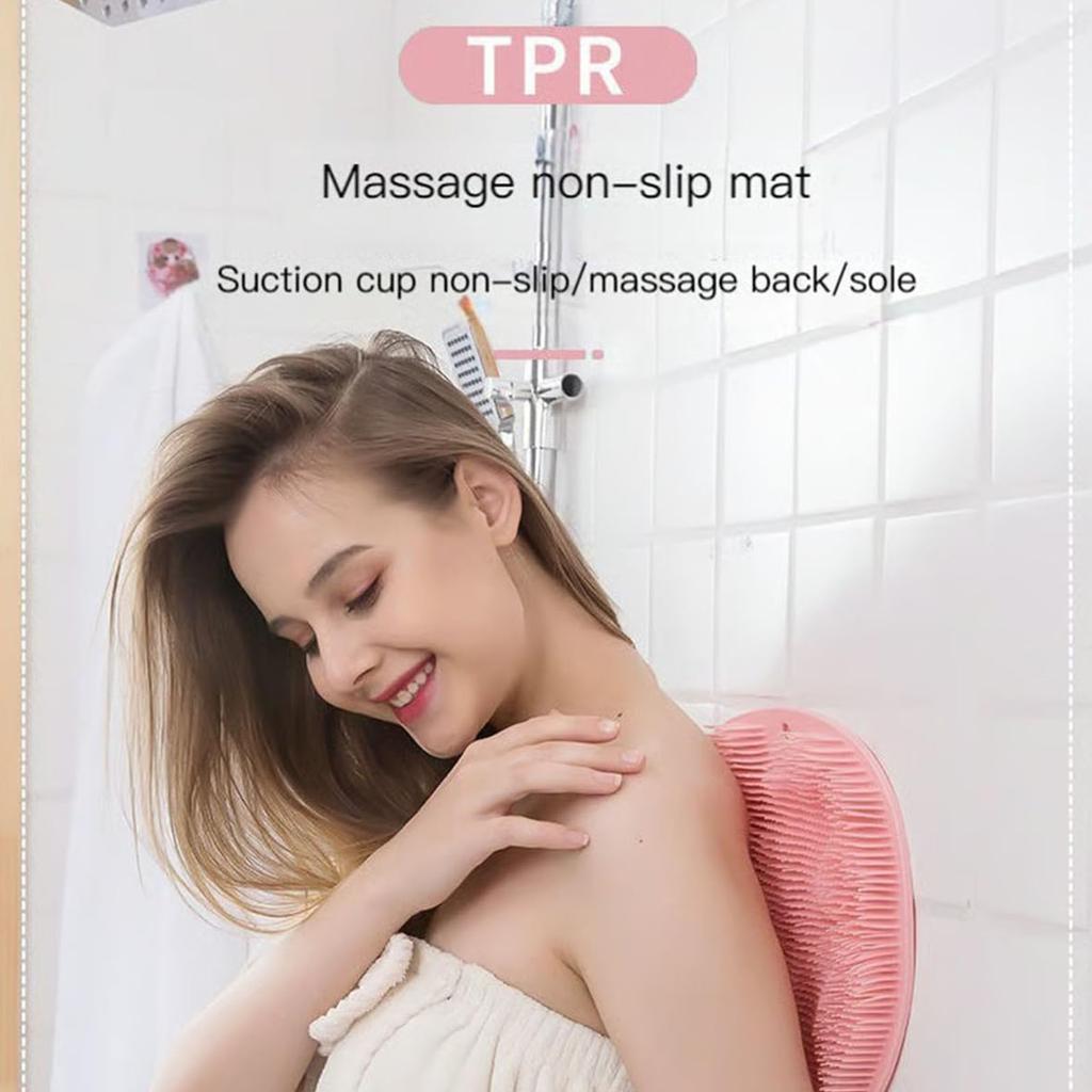 Silicone Massage Foot Cleaner Pad with Suction Cups Multi-Surface Silicone Bath Mat 11.81x9.06inch for Exfoliating Massaging