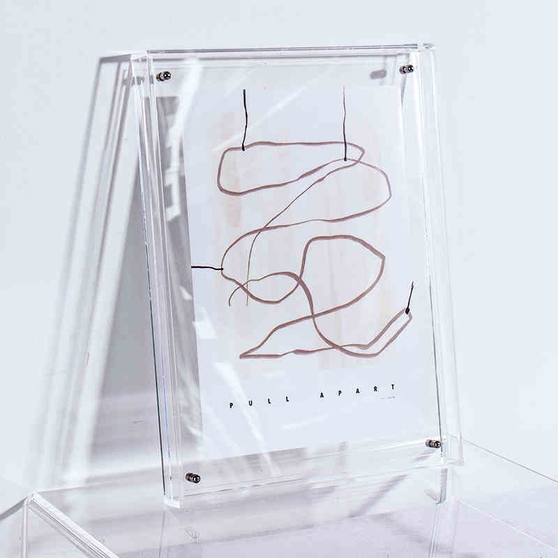 Floating Picture Frame Acrylic Frames for Wall Mounted Tabletop Standing Decorative Photo Frames Neon Translucent Hanging Frame