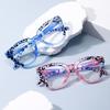 Unisex Large Frame Cat Eye Reading Glasses Women Fashion Leopard Print Frame Far Sight Eyeglasses Anti Blue Light Eyewear+4.0
