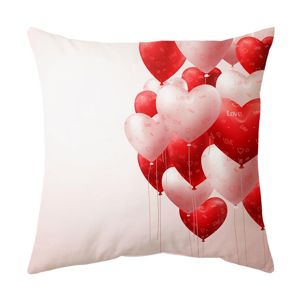 Pillow New Valentine's Day Pillow Case Pink Love Balloon Pillow Sofa Cushion Pillow Case