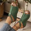 Large-sized Shoes Wedge Heels Sandals Women's Shoes Thick-soled Fish-mouth Shoes Lightweight One-foot Shoes