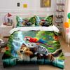 Animal Forest Adventure Team Bedding Set for Kids Luxury Gift 3pcs Digital Print Comforter Set Soft Comfortable Breathable