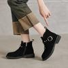 Fashion Ankle Flats Women Suede Fashion Boots New 2025 Trend Belt Buckle Designer Retro Goth Gladiator Boots Winter Women Shoes Mujer