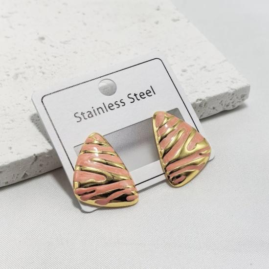 

Винтажные полосатые треугольные серьги с капающим маслом, трендовая, минималистичная и премиальная эстетика, универсальный дизайн в виде спирали от комаров, многоцветные оранжево-розовый