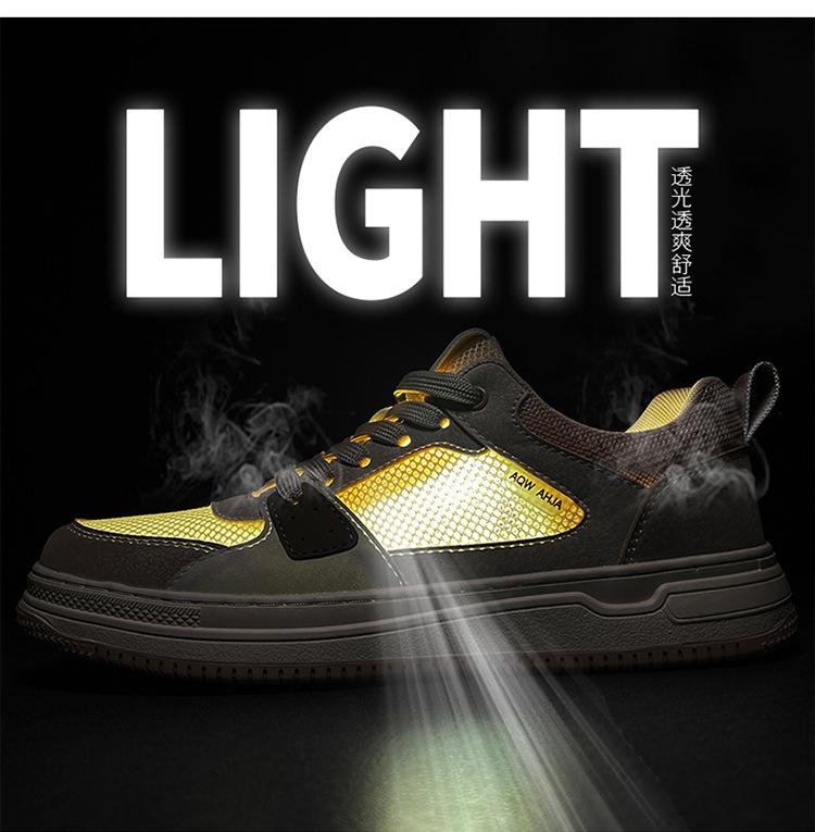 Men's Shoes 2025 Summer New Breathable Mesh Shoes Platform Non-slip Wear-resistant Sports Board Shoes Men's Fashion Casual Shoes