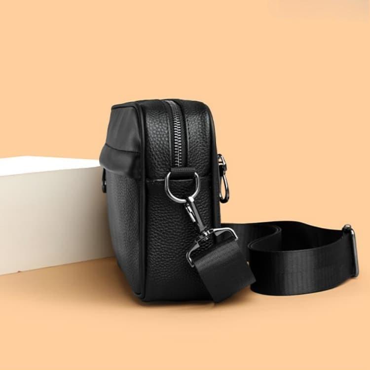 Men's Lychee Pattern Horizontal Messenger Bag Shoulder Bag