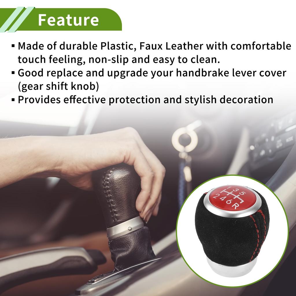 HOPESPANNER Subaru 6 Speed Manual Gear Shift Knob Plastic Synthetic Leather Car Gearbox Stick