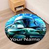 Custom Name The Mandalorian Printed Round Rug Carpet Chair Rug Area Rug Entryway Doormats,for Office Chair Living Room Bedroom Kitchen Room.