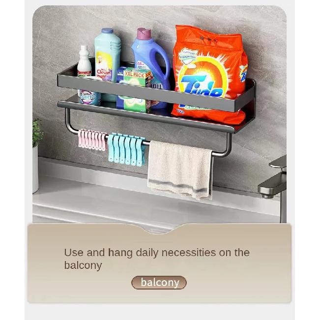 Gun Gray Kitchen Storage Rack Seasoning Rack Free Storage Can Wall Mounted Multifunctional Seasoning Rack