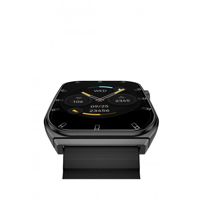 Montre intelligente KSIX Olympo à cadran carré noir avec écran tactile AMOLED de 1,96", connectivité Bluetooth 5.3, résistance à