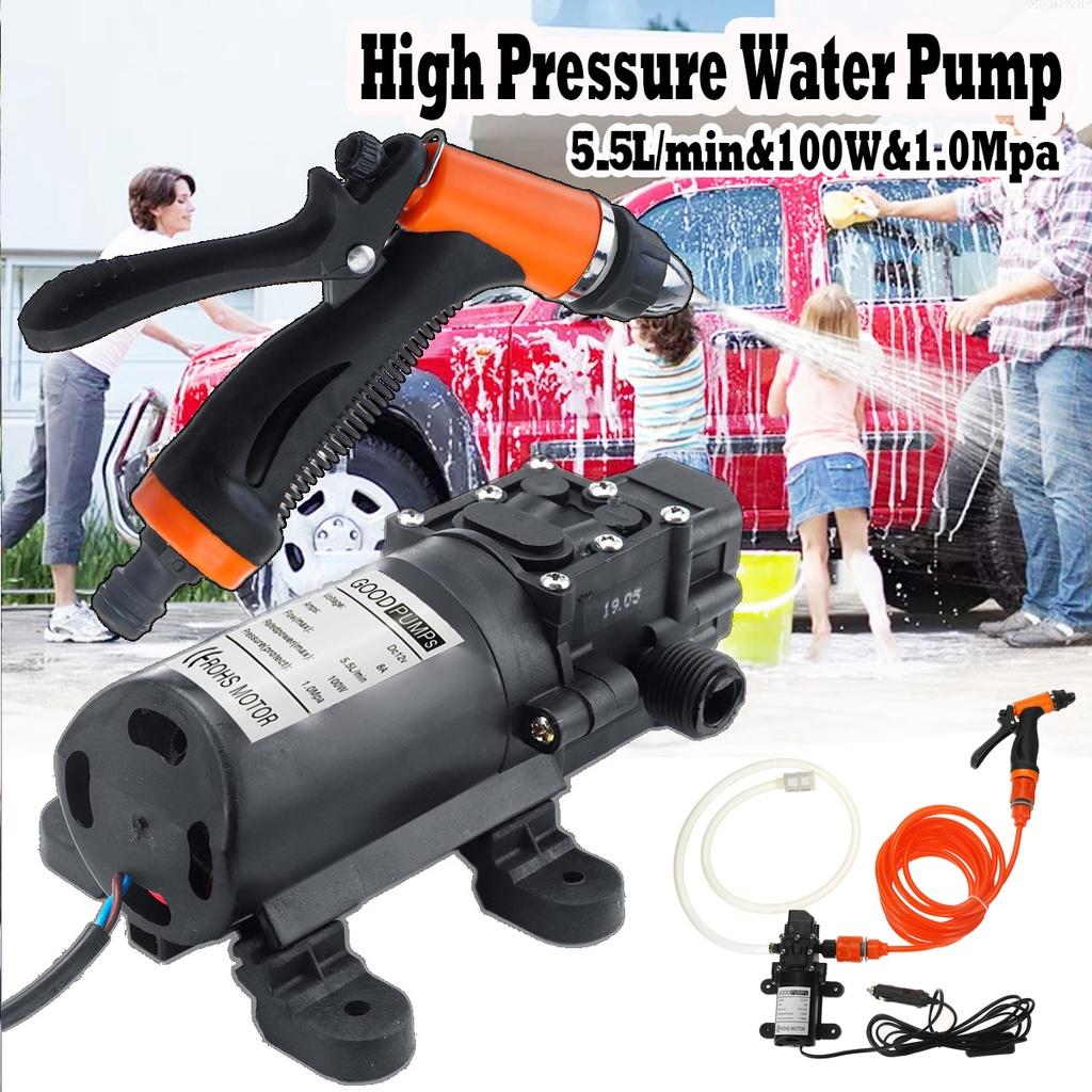 DC 12V 100W High Pressure Diaphragm Self Priming Water Pump Sprayer Car Wash Electric Water Pump