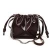 Solid color pump belt bucket bag women's winter new popular personality chain fashionable simple shoulder messenger bag