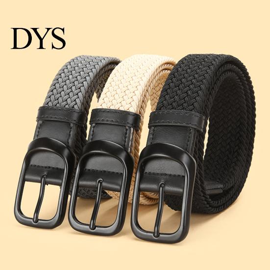 Campus Style Woven Belt Elastic for Women, No Punching Adjustable Waist with Breathable Webbing Retro Metal Pin Buckle, Casual Stretchy Jeans