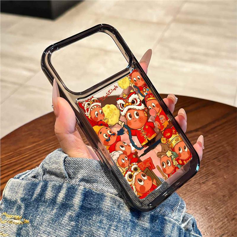 Apple 17 Pro Max Cute Cartoon Phone Case - New Year Edition, High-End Feel for iPhone 17