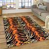 Tapis Coloré Zèbre Léopard Tigre à Rayures pour Chambre Salon Décoration de Maison Canapé, Tapis de Sol Décoratif Grand pour Jeu d'Enfants