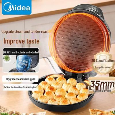 Midea 1550W Electric Griddle & Sandwich Maker with Antibacterial Plates CN Plug (adapter Included)