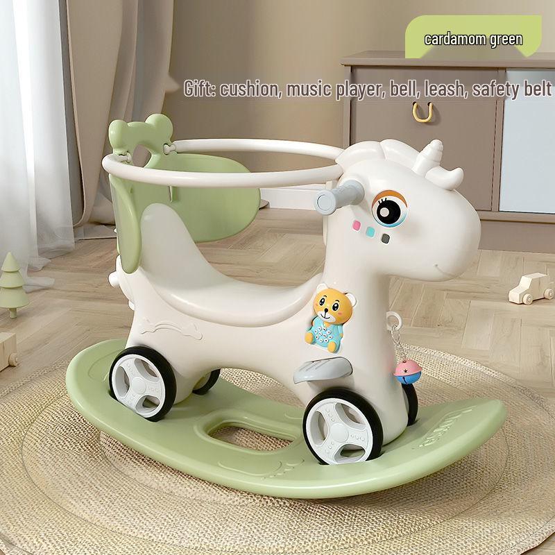 3-in-1 Wooden Rocking Horse & Ride-On Toy: Perfect First Birthday Gift for Boys and Girls