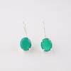 Natural Green Onyx Gemstone 925 Sterling Silver Handmade Earrings 1.05" For Gift EE-173-20