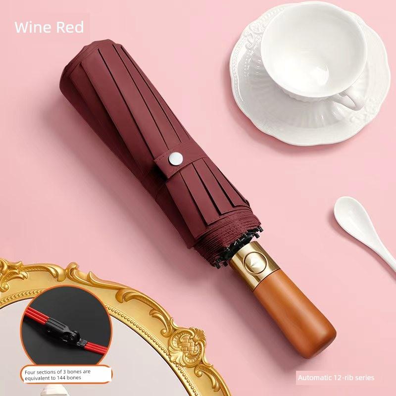Fully Automatic Umbrella, Enlarged, Thickened, Reinforced, Dual-Use for Sun and Rain, Men's Folding Sun Protection Uv Umbrella, Sunshade