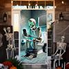 Halloween Skeleton Bathroom Door Banner Multi functional Party Decoration Haunted House Horror Theme