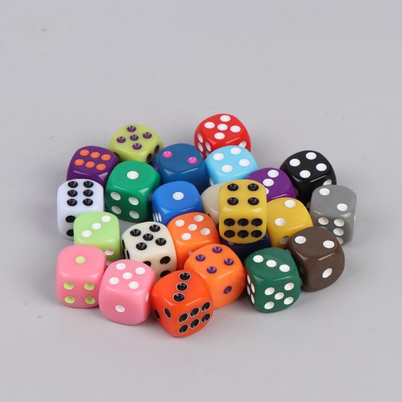 10Pcs Colorful Dice Acrylic Round Corner Cubes Dot Drinking Game Dice Accessories
