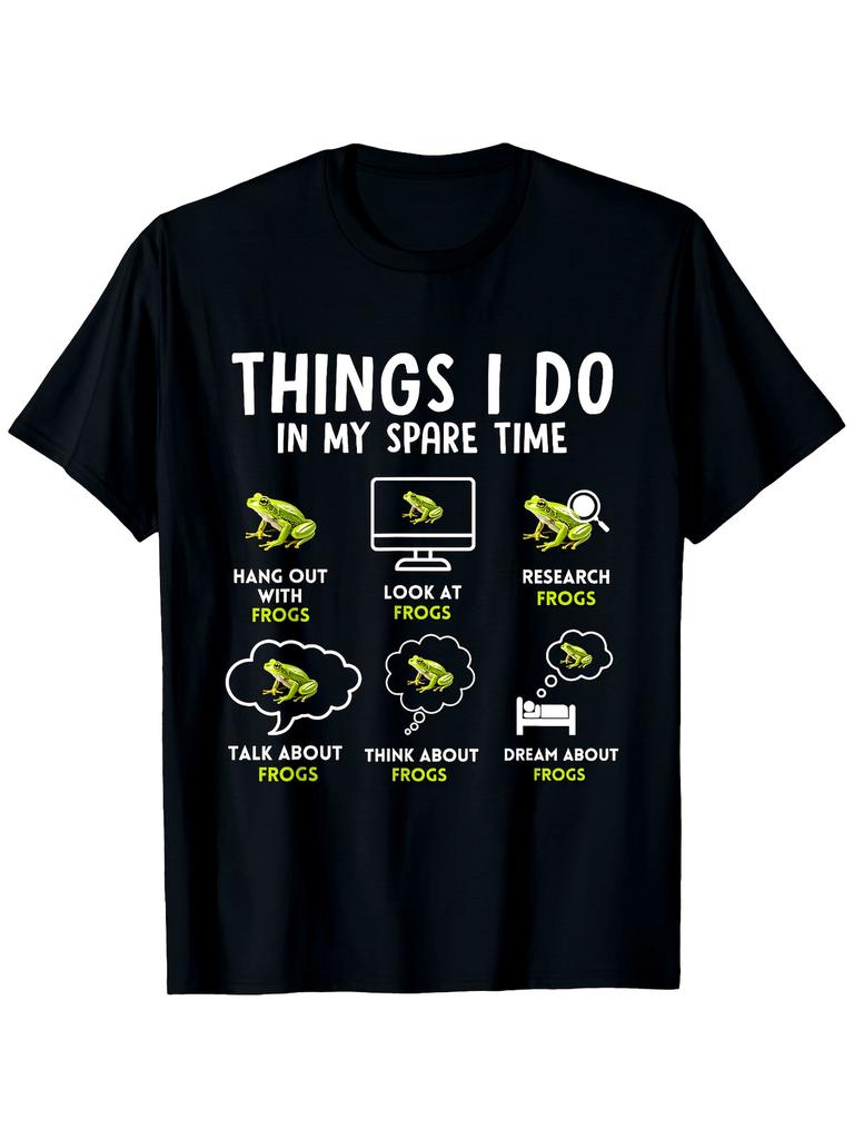 Lustiges 'Was ich in meiner Freizeit mache' Frosch T-Shirt für Männer & Frauen 100% Entspannt