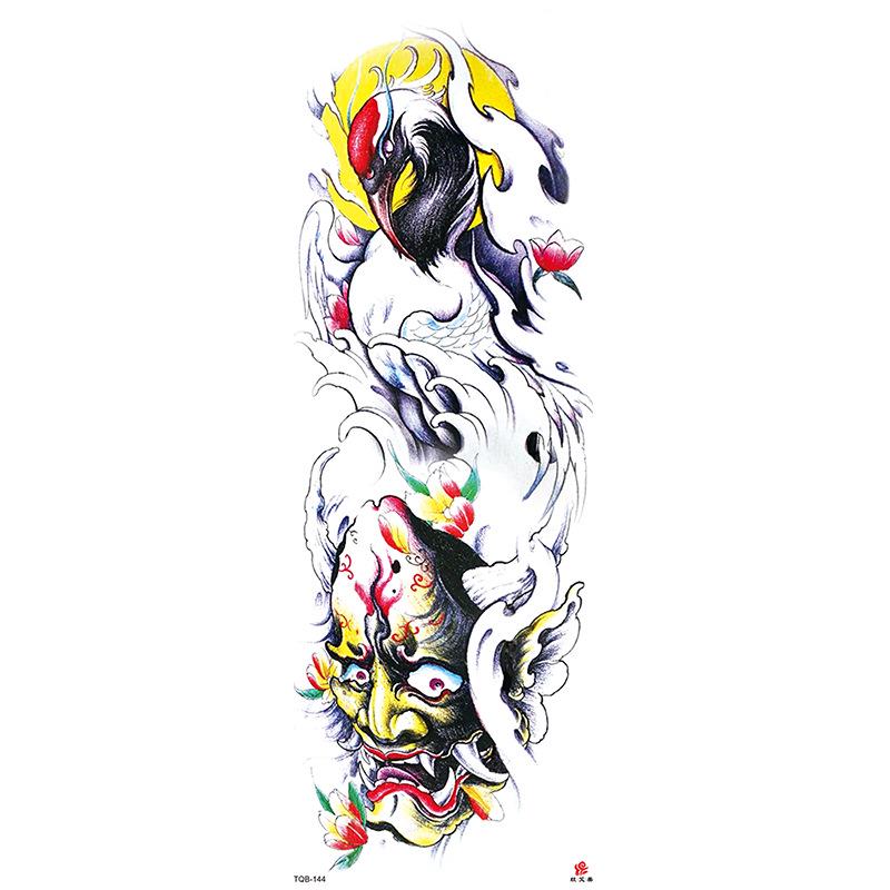 Waterdichte tattoo stickers voor de hele arm: Jezus, Maagd Maria, Kroon, Leeuw-ontwerp