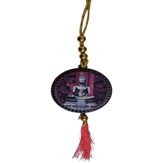 @ Indian Traditional Wooden Gautam Buddha Car Hanging