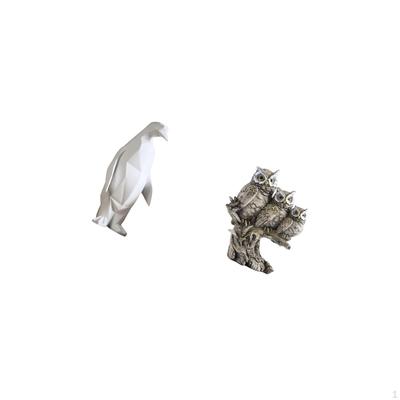 Resin Animal Sculpture Figurine Collectable Modern Owl Penguin Statue Decorative Ornament for