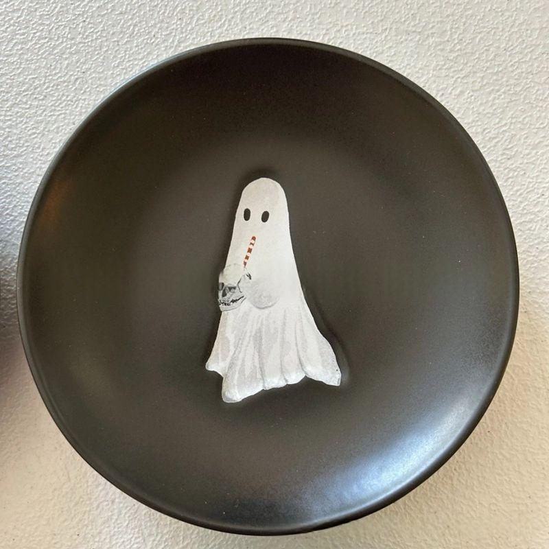 Halloween Plastic Appetizer Plates Spooky Party Serving Tray Decorative Snack Dish for Halloween Party Supplies