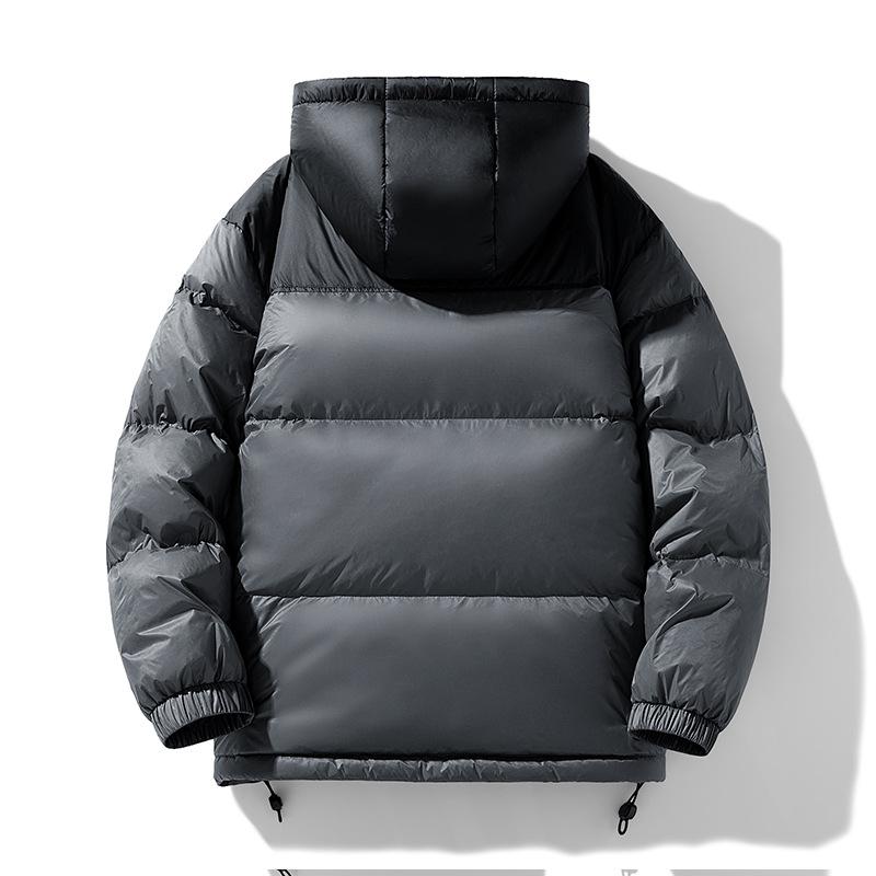 Men's down jacket winter new white duck down hooded jacket bread jacket trendy warm and versatile jacket for men