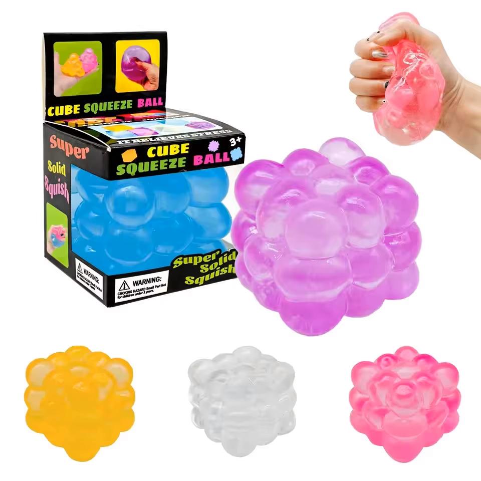 Hoge Dichtheid Gel IJsblokje Vierkant Decompressie Vent Speelgoed Squishy Stressbal Knijpspeeltjes Stressverlichting Sensorisch Speelgoed knijpspeeltjes