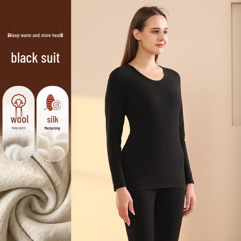 Męski Termiczny Garnitur z Kaszmiru, Jedwabiu i Aksamitu z Półgolfem na Zimę