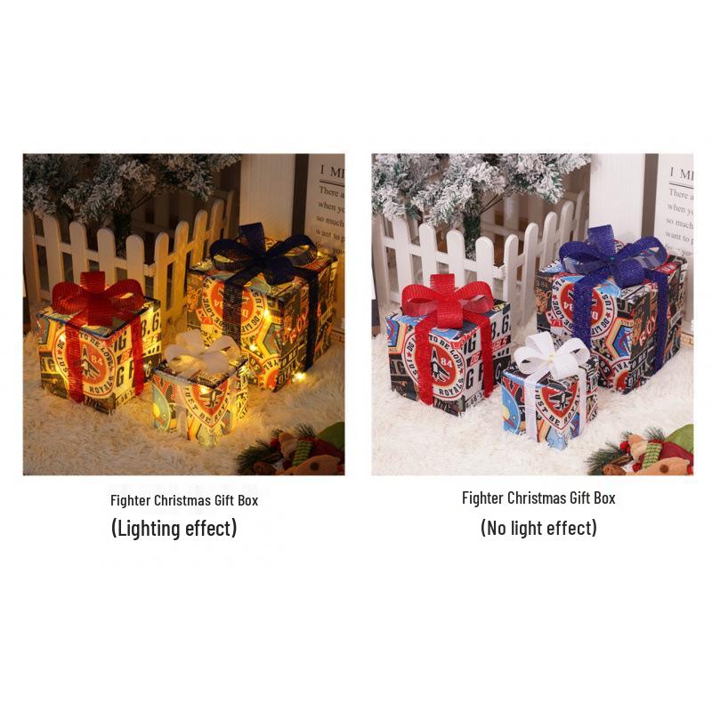 Cross-Border Christmas Luminous Gift Box Set: Outdoor Decorative Lights for Courtyard & Mall Display