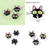 Cartoon Cat Brooch Pin Funny Black Cat Metal Badge Alloy Oil Drop Bag Accessory