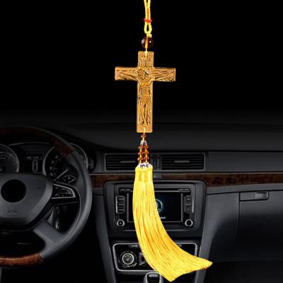 Crystal Jesus Christ Cross Car Pendant Car Ornaments Christianity Ornament Cross Pendant