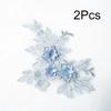 2Pcs Flower Embroidered Trim Lace Applique Fabric Craft Sewing Motif Dress Decoration Wedding Bridal DIY Patches Hollowed Out