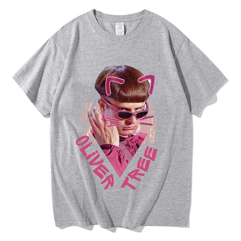 Oliver Tree Druck Baumwolle T-Shirts 2026 Retro Pop Konzert Unisex Unisex Fans T-Shirts Musikfan Geschenk Kurzarm Ästhetisch Harajuku Oberteile