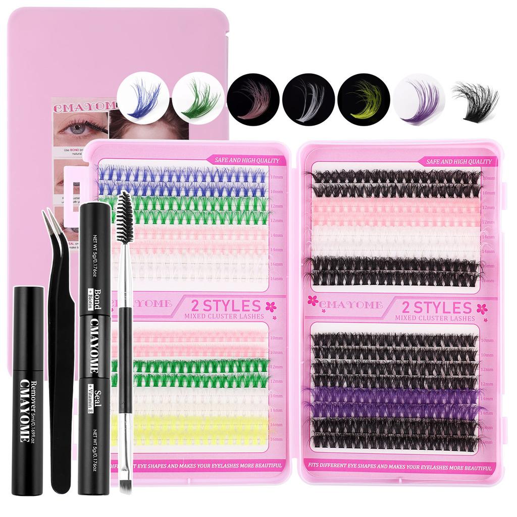 Color Single Cluster D Song False Eyelash Set 10-16Mmdiy Segmented Grafting Thick Eyelashes