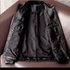 Pure First-layer Sheepskin Leather Jacket Men's Slim-fitting Short Stand-up Collar Leather Jacket