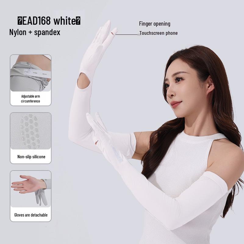 En'aite Women's Anti-UV Ice Silk Arm Sleeves - Summer 2025 Sunshade Protectors