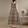 DIMANAF New Women Plus Size Summer Lady Long Dress Loose Oversize Maxi Floral Print Beach Sundress Clothing Vest Sleeveless 2026