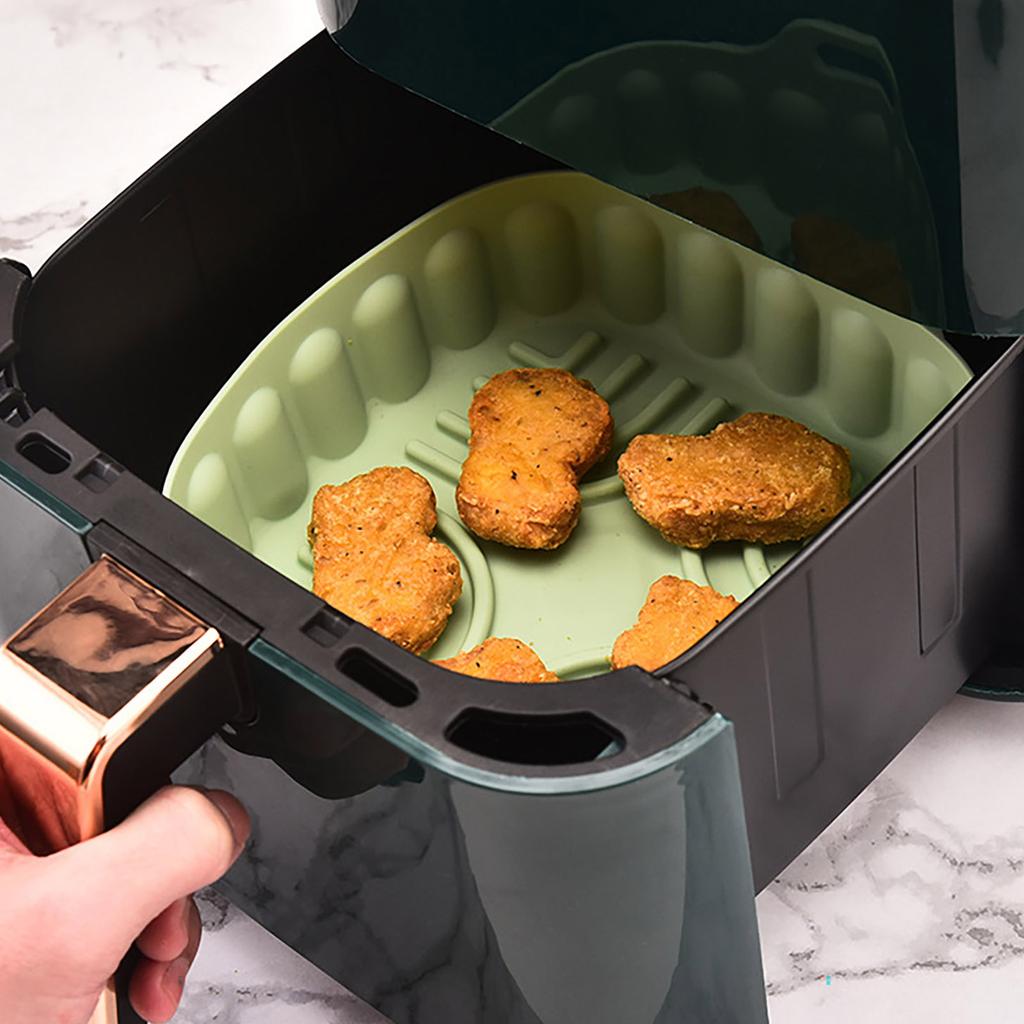 High Temperatures Resistant Silicone Baking Tray for Air Fryers Nonstick Oven Mat Microwave Chicken Pans Accessories