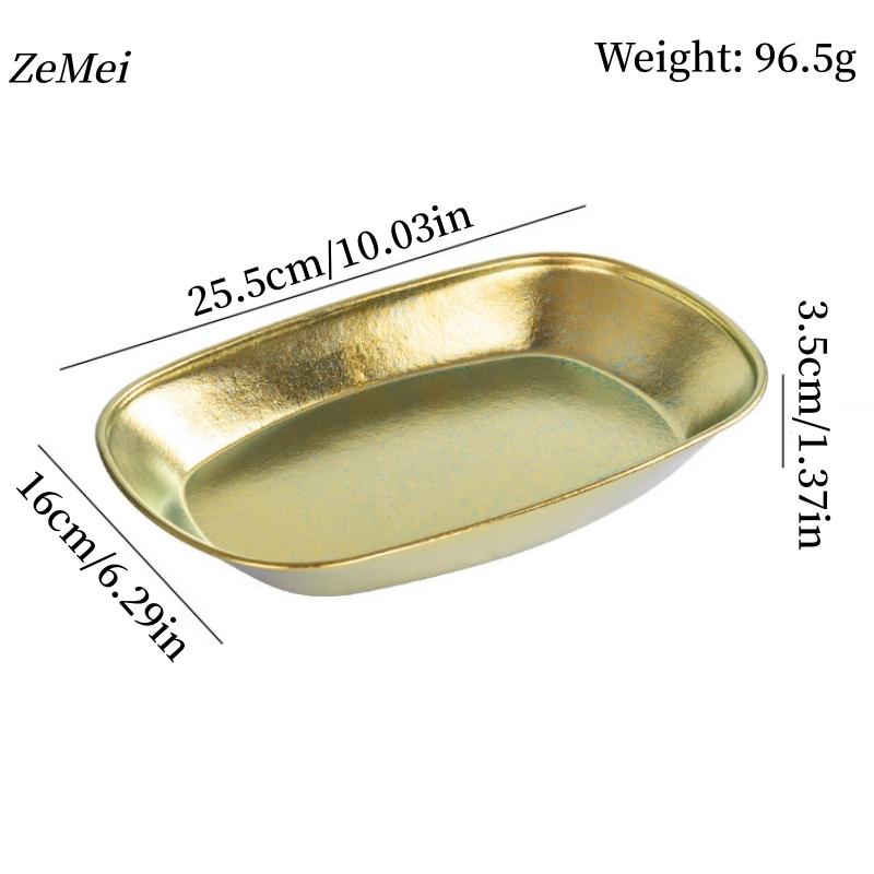10 inch Pure Titanium Rectangle Dinner Plate,Heat-Resistant Home Salad Plate Dinner Dishes Dessert Tray Tableware,Kitchenware