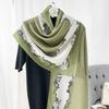 New Cotton and Linen Printed Silk Scarf Women's Summer Thin Travel Sunscreen Shawl Seaside Beach Towel Air-conditioned Room Scarf Women